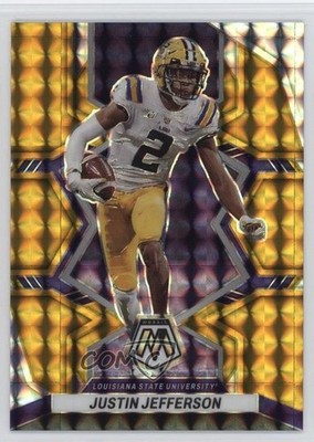 2023 Panini Mosaic Draft Picks Gold Mosaic Prizm 1/10 Justin Jefferson #65 18kw