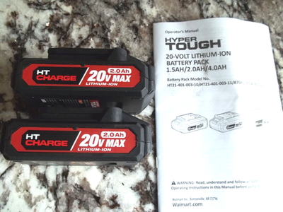2) NEW Genuine Hyper Tough 20V Max 20Volt Lithium-Ion