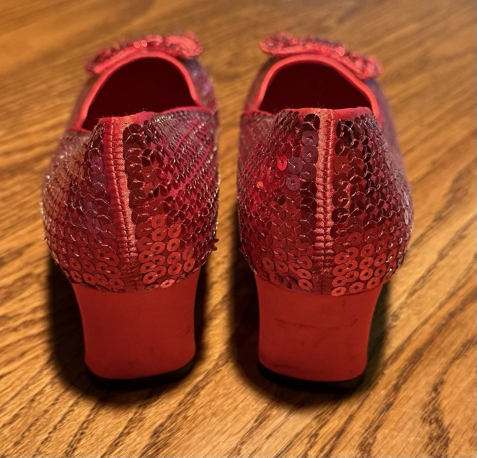 Ellie Shoes Womens 6 Ruby Red Slippers Sequin Holiday Party Dorothy Costume Judy - Image 3 of 4