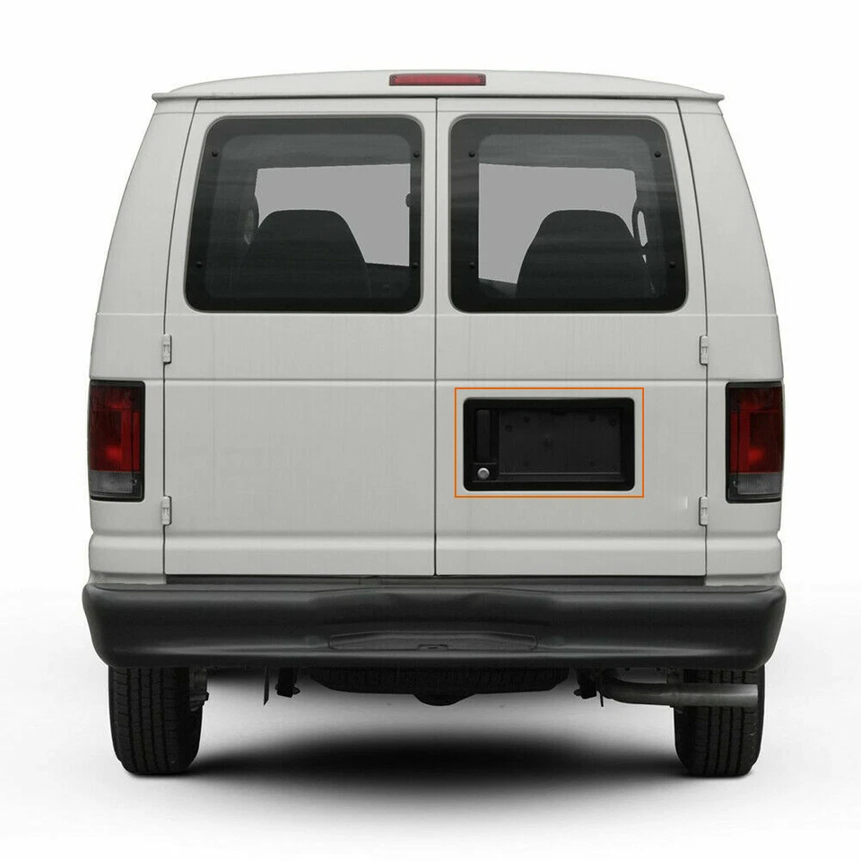 Soporte de matrícula negro para manija de puerta de carga trasera apto para Ford E150 E250 E350 Foto 3 de 4