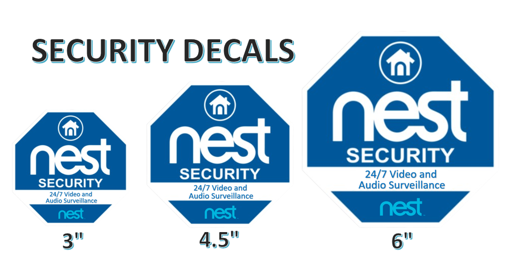 NEST Home Security Decal Sticker Camera Door Window Decal