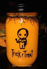 Halloween Mason jar  Lantern Halloween Luminary Sam Trick r Treat