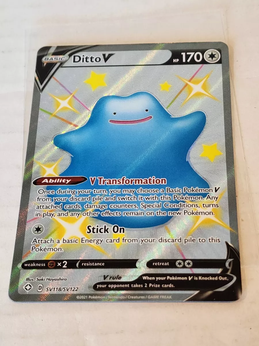 Ditto V SV118/SV122 Shiny Holo Rare Shining Fates Pokemon TCG NM