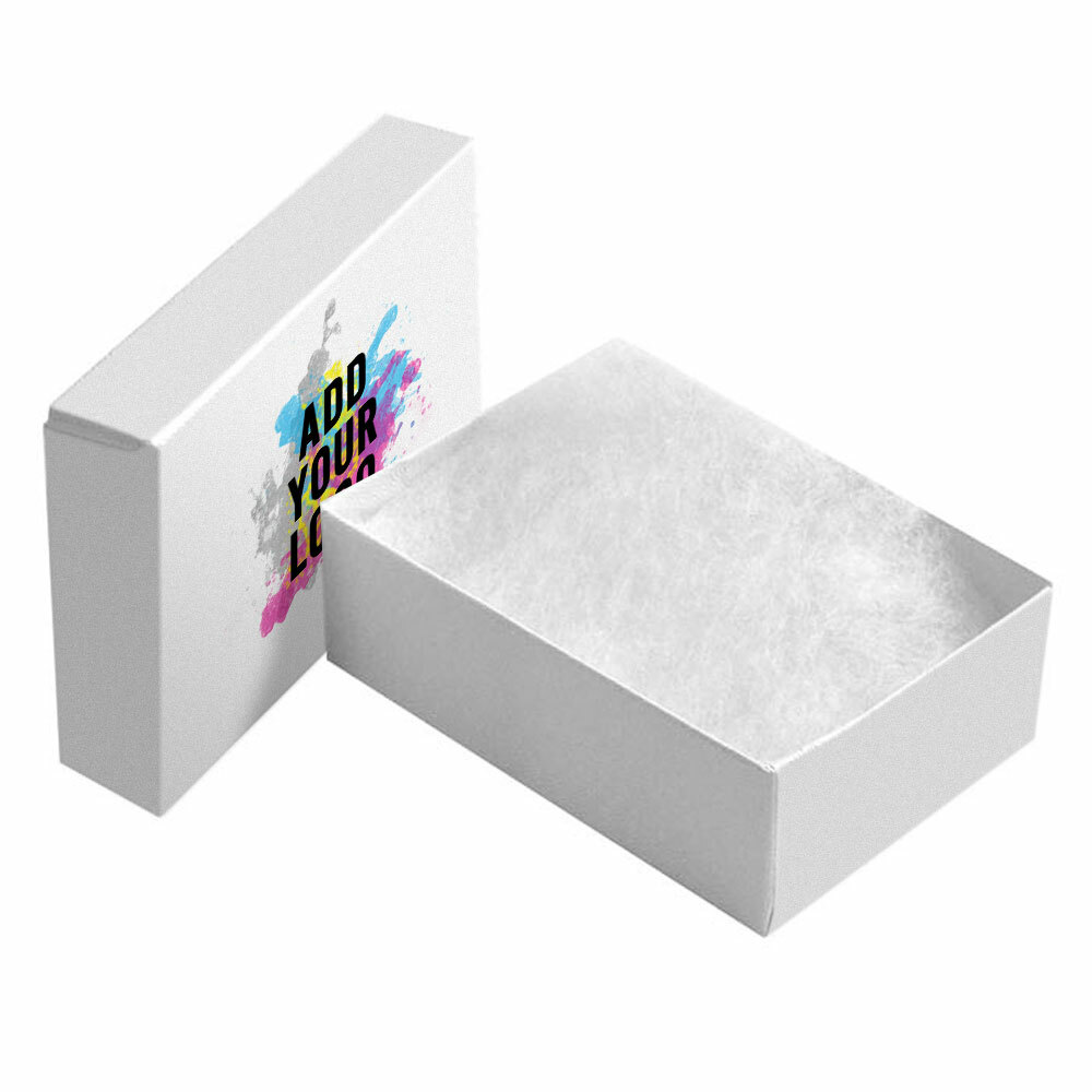 Box Of Jewelry Lots Of 100, 200, Or 500 Premium White Cotton-Filled Jewelry Gift Boxes - Square, Swirl Pattern Wedding Invitation Boxes - Foto 12
