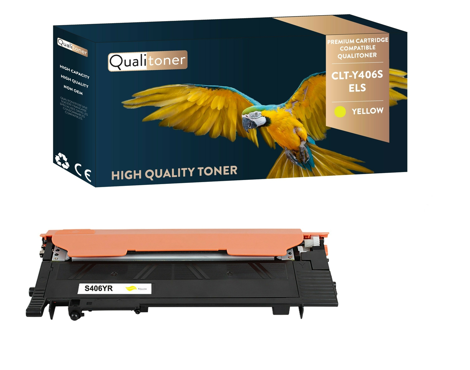 Toner CLTY406S ELS compatible Samsung cartouche imprimante laser jaune Qualitoner