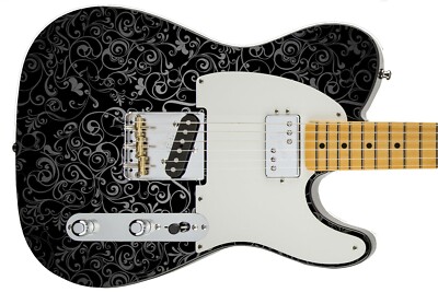 Pellicola Adesiva Per Chitarra Guitar Skin &ndash; Art Deco Wall 1800 &ndash; The Silver &amp; Black Project
