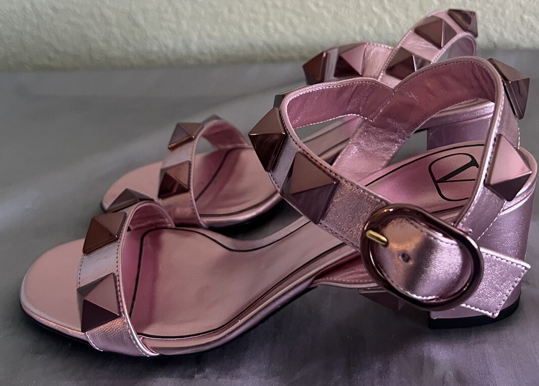 ★VALENTINO★ Roman Stud Mule Sandal Pink XW2S0BK3ZCGGF9 XW2 Valentino Garavani Roman Stud Mule 65 Rosa Pink Leather
