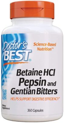 DOCTOR'S BEST, BETAINE HCI Pepsin & Enzianbitter 650mg 360 Kapseln BETAINE