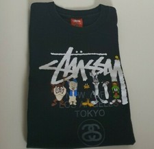 SS14 Stussy Kinder Looney Tunes Schwarzer Tee L Groß T-Shirt Jungen Mädchen 2014