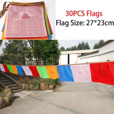 Tibetan Buddhist Prayer Flags Outdoor Meditation Traditional 11x9 inches 30PCS
