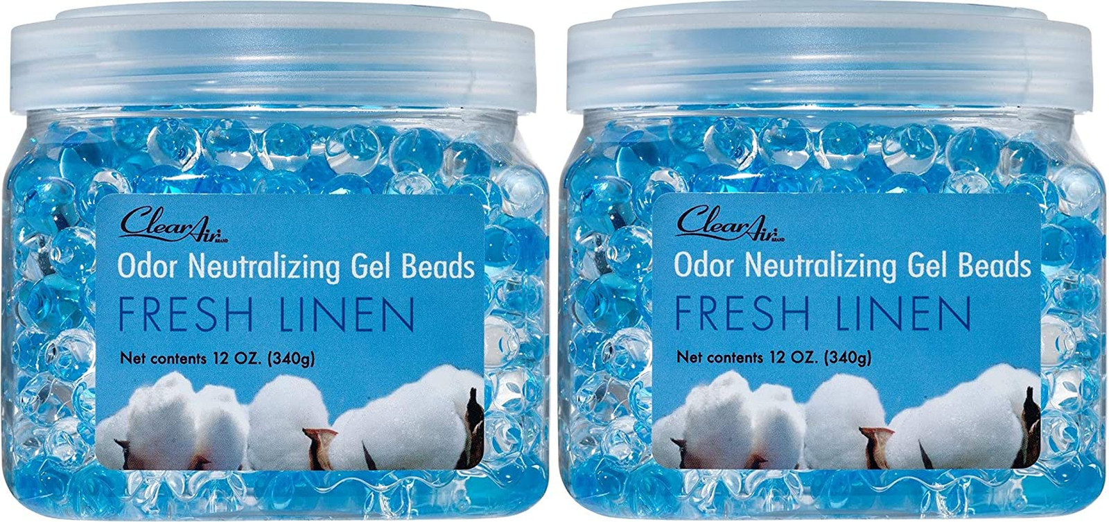 Clear Air Odor Eliminator Gel Beads - Hawaiian Breeze Scent - 12 Ounce - 2 Pack