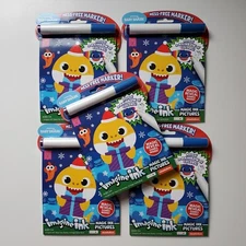 Lot Of 5 Baby Shark Imagine Ink Activity Book Set Magic Ink Pictures 