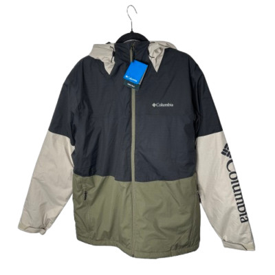 New Columbia Point Park Sz L Omni Waterproof Insulated Jacket Black Green $240