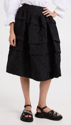 Women's Simone Rocha Tiered Basque Skirt Style#3064-0495, SZ 12 UK, Black, $1195