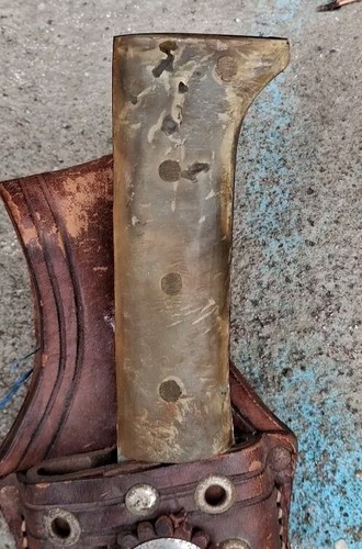 2 Vintage La Marca Corneta Solingen Machetes w/Leather Sheath #23 original Label - Picture 3 of 13