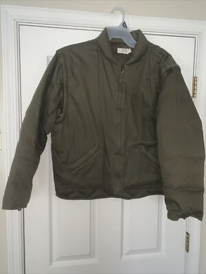 J CREW Olive Green Puffer Winter Coat Men s Duck Down Warm Jacket Sz L  tb1000b