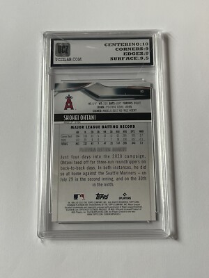 Shohei Ohtani 2021 Bowman Platinum Baseball Card #93 GRADED 9 Los