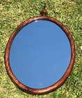Fab ANTIQUE VICTORIAN 19THC OVAL ROSEWOOD&MAHOGANY MIRROR BATHROOM HALL VANITY