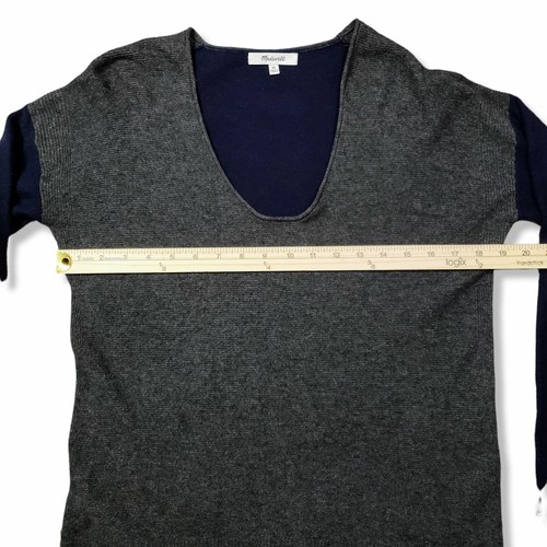Madewell Women's Sweater Grey / Navy Blue Size Extra Small ( XS ) - Picture 4 of 6