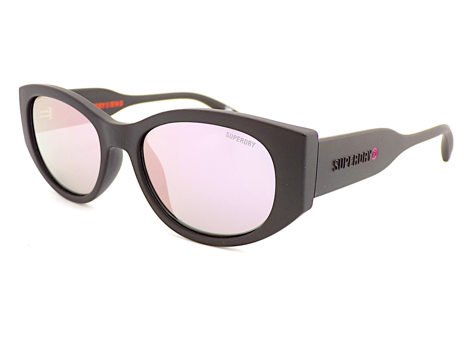 Superdry 5007 Sunglasses Matte Black with Pink Mirrored Lenses 104