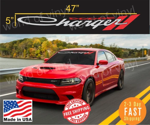 CHARGER  OR CUSTOM WORD WINDSHIELD Vinyl Decal Stickers graphics
