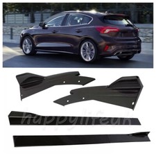 For Ford Focus MK3 MK4 Rear Bumper Lip Splitter Diffuser + Side Skirt Extensions