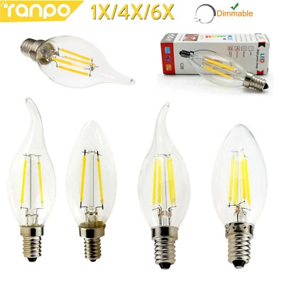 RANPO À Variation E14 C35 LED Filament Ampoule Lampe Nuit Chaud Froid 4w Prise Bougie