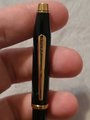 CROSS CENTURY II BLACK LACQUER BALLPOINT PEN W/GOLD PLATED ACCENTS - Picture 9 of 16