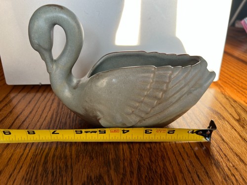 Vintage Frankoma Blue Gray Glazed Swan Ceramic Pottery Planter 228 - Picture 11 of 13