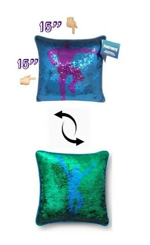 FORTNITE Decorative Reverse Sequin Loot Llama Logo Throw Novelty Bedding Pillows - Picture 2 of 8