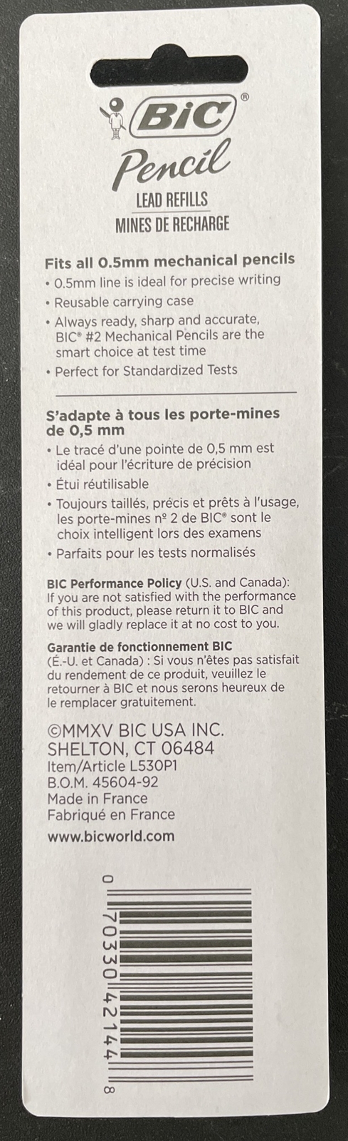 LOT OF 12 Bic Pencil 0.5 mm Precise Lead Refills, 30 EACH (360 Total Refills)
