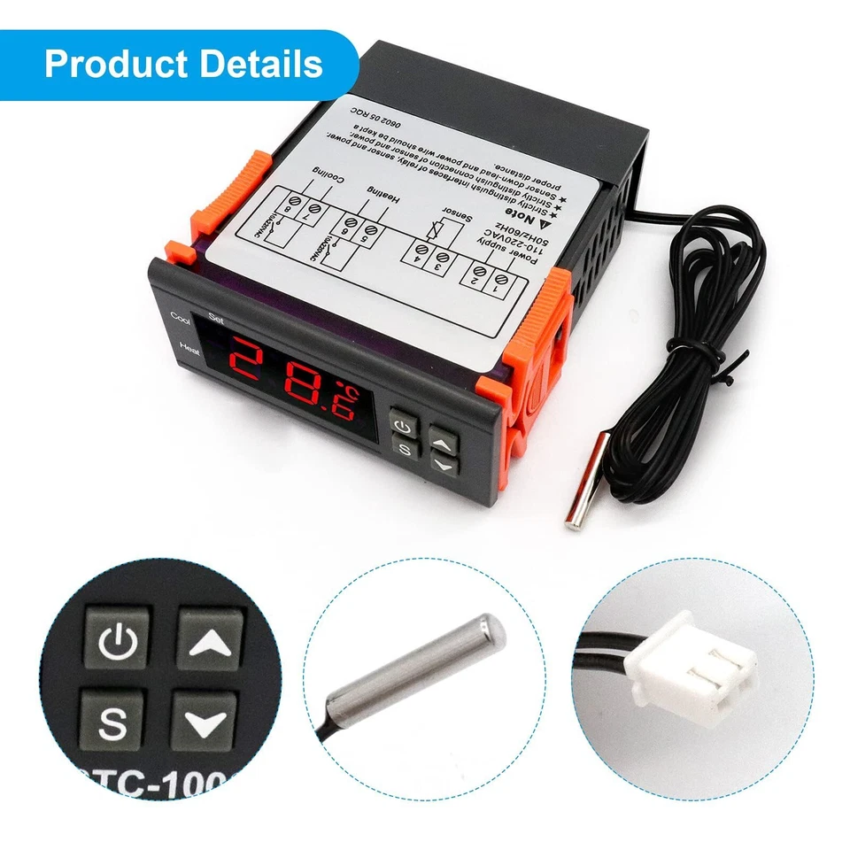 Regulateur de Temperature Numérique 10A D'affichage à LED Temperature Control... - Photo 4/4