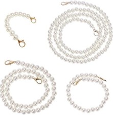 2/4Pc Pearl Bag Strap Belt Handle Chain Purse Chain Shoulder Handbag Accessories
