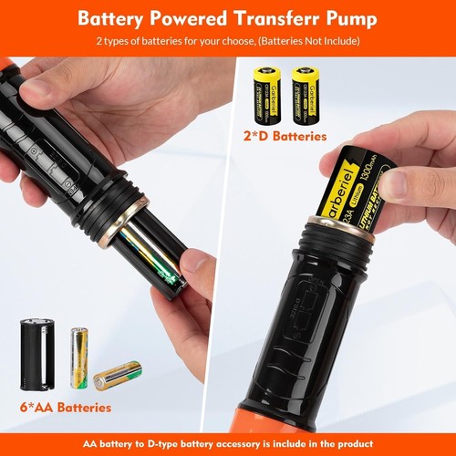 Battery Powered Electric Fuel Transfer Pump Portable Gas Oil Liquid Pump US - Picture 8 of 8