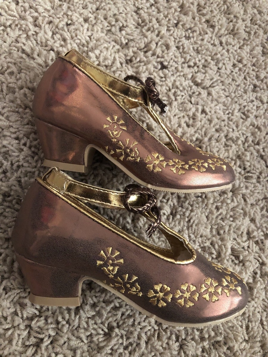 Disney Store Elena of Avalor Bronze Costume Dress Up Shoes Girls Size 7/8