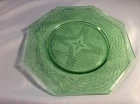 Vintage Green Depression Romanesque 8 Inch Plate 1930's L E Smith