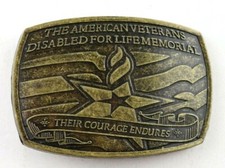 The American Veterans Disabled For Life Memorial Belt Buckle 2007 Sponsor 0369