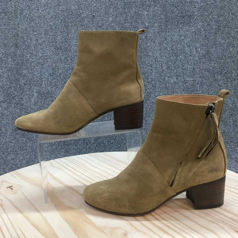 Botas Banana Republic para mujer 5,5 M Lydia verde gamuza tacón cremallera lateral borlas Foto 2 de 4
