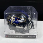 Joe Flacco & Ray Lewis Signed Mini Helmet Baltimore Ravens Mini Football COA