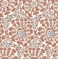 Fd27041_Terrace Stilisierte Volks Blumenmuster Terrakotta Creme Grau Fine Decor