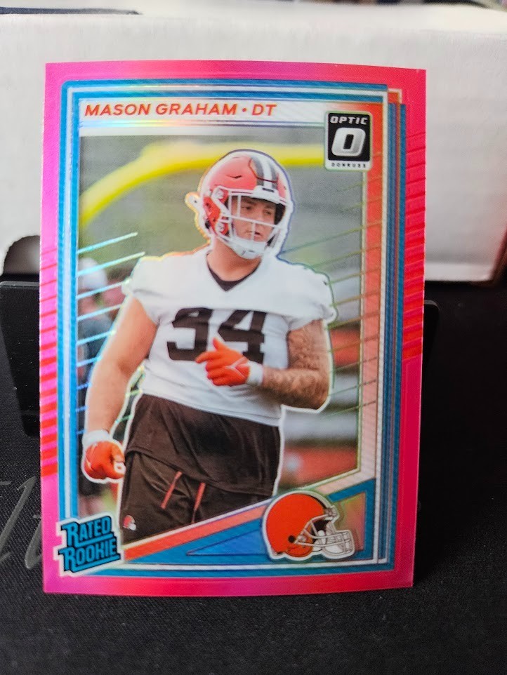 2025 Donruss Football Optic Rated Rookies Preview Pink #340 Mason Graham RC