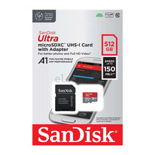 SANDISK 512GB Ultra microSDXC UHS-I Memory Card with Adapter -SDSQUAC-512G-GN6MA