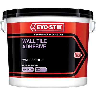 Evo Stik Economy wasserdichter Fliesenkleber 1L weiß Keramik Dusche Küche Wand