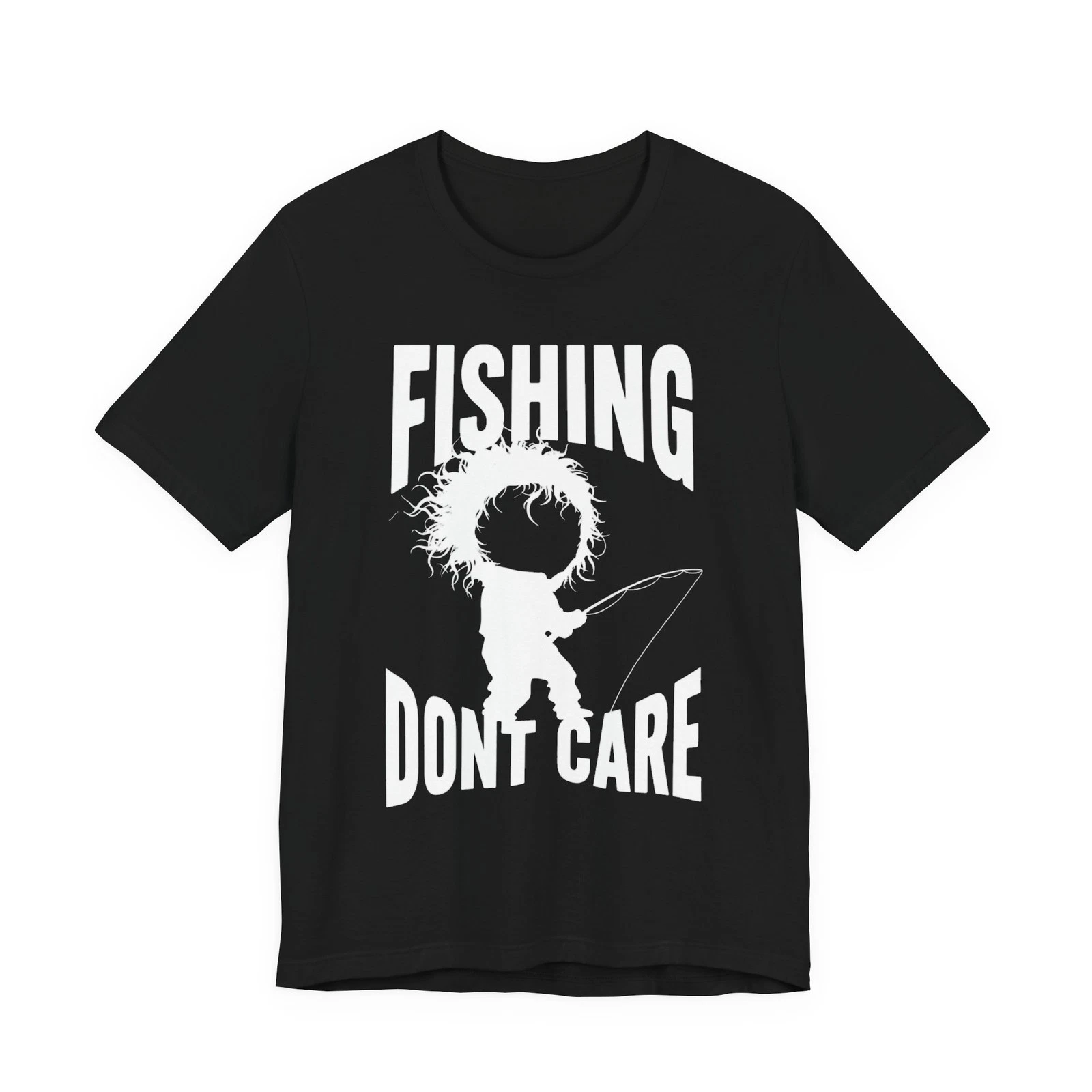 Fishing Hair Dont Care Funny Fishing Shirt Bad Hair Day Angler Humor Tee