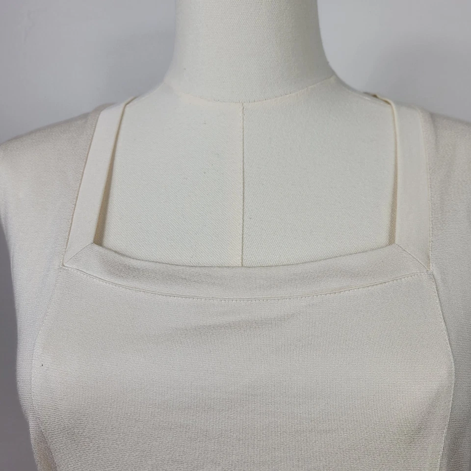 Top Doncaster Sin Mangas Mujer M Mezcla Seda Crema Cuello Cuadrado Elegante Femenino Foto 2 de 4