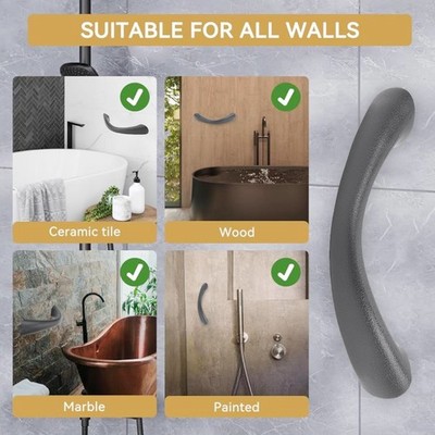 Shower Grab Bar Ergonomic Anti Slip Wall Security Bath Handrail For Bathtub SET
