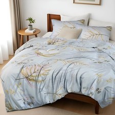 BoL CamelliaCasa Large Bed Set 4-Piece Leaf King Duvet Cover 165GSM