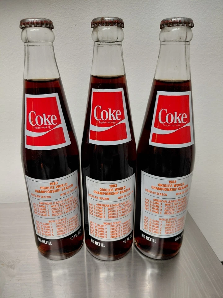 1983 BALTIMORE ORIOLES WORLD SERIES COKE BOTTLES *UNOPENED* - Image 2 of 4