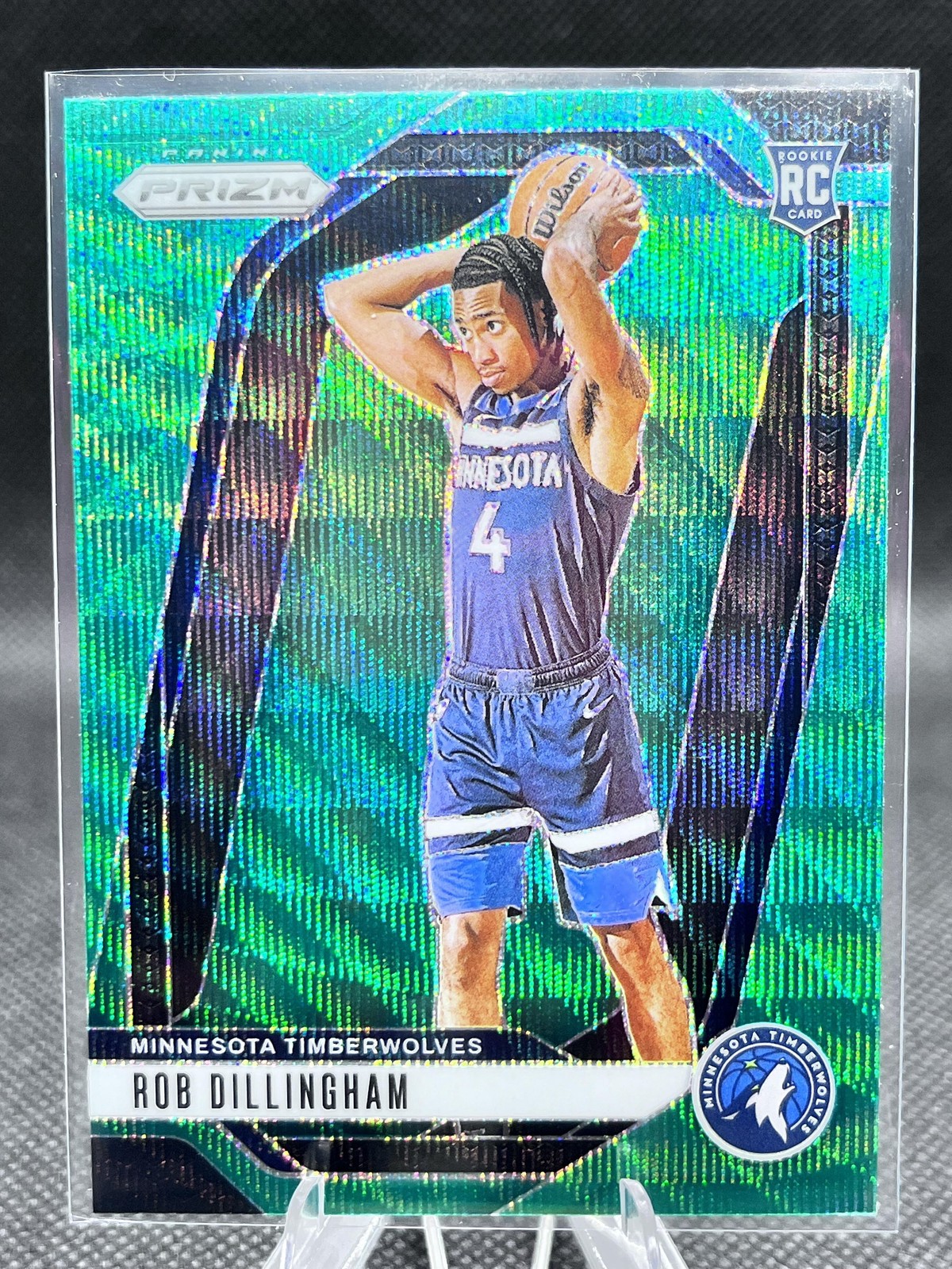 2024-25 Panini Prizm #250 Rob Dillingham Prizms Green Wave