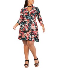 Planet Gold Womens Striped Wrap Dress, Blue, Plus Size, 1X